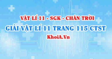 Giải Vật lí 11 trang 115 Chân trời Sáng tạo